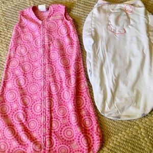 Baby girl Nested Bean swaddle Halo sleep sack